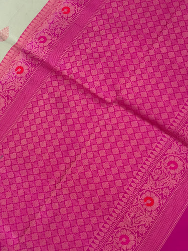 Banarasi Katan Pure Silk Saree | Light Pistachio Green & Pink | Gold Zari | Handwoven | Silk Mark Certified | Ships from California